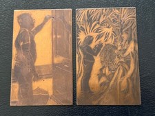 Set Of 2 Vintage Engraving / Etching Copper Printing Plates