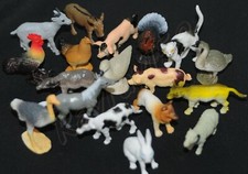 8 small Toy Farm Animal Play Figures may include pig hen duck goat cat dog G54