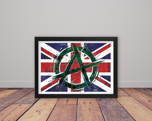 Framed anarchy flag art - framed, uk