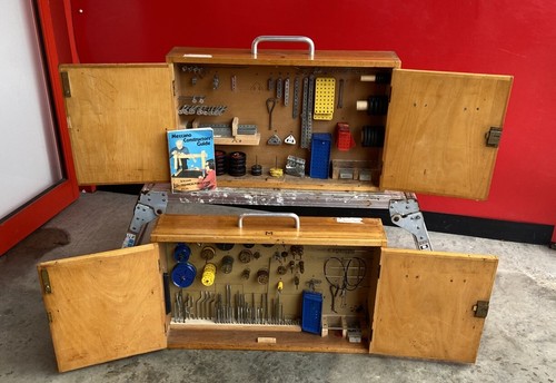 Pair vintage school storage - of,