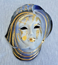 Venetian Style Wall Hanging MASK Ceramic Glazed - 11.5cm x 15cm -Great Cond