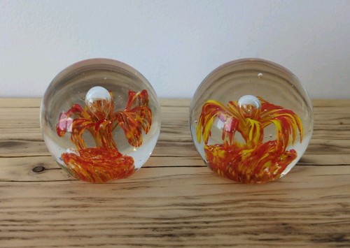 Pair vintage art glass - vintage,