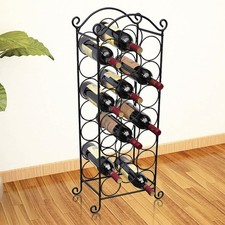 Metal Wine Rack Floor Standing Display Holder Storage Cabinet for 9-45 Bottles