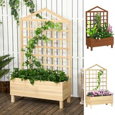 Wooden Planters with Trellis