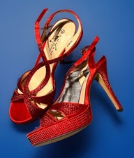 Ladies Diamante Killer Heels, Ruby Red Shoes - by Lunar - UK 7