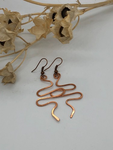 Hammered copper spiral - copper,