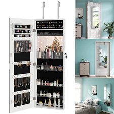 43'' Jewelry Cabinet Full Length Mirror Organizer Wardrobe Wall Door Lockable