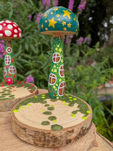 Mushroom fairy house with - fairy,
