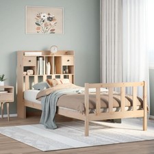 Bookcase Bed Solid Pinewood