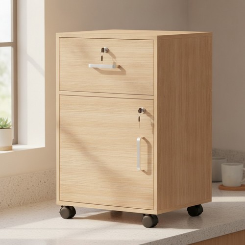 Lockable wooden file cabinet - lockable,