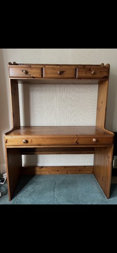 Solid pine computer desk - ,