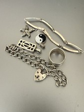 Job Lot Solid Silver Vintage Jewellery Hallmarks 925