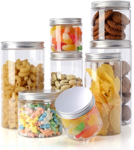 Pack plastic storage jars - plastic,