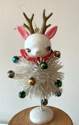 Mercury glass plastic deer - plastic,