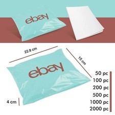 eBay Packaging Self Seal Plastic Mailer Bags 15cm x 22.9cm 4.0cm Lip Blue/Red