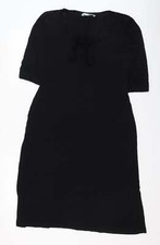 AMARANTO Womens Black Viscose Blend Shift Size 12