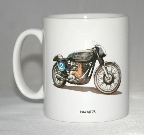 Motorbike mug ajs badge - &,