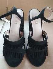 FAITH SIZE 4 BLACK SUEDE SANDALS.  B140113025B2/37