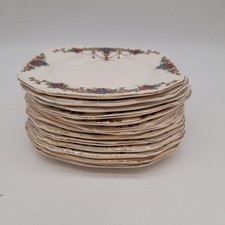 Vintage 1920s/1930s Alfred Meakin Square Side Plates x 13 Floral Design (#H1/25)