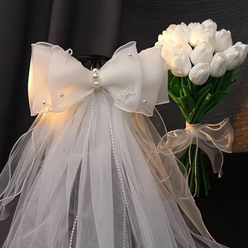 Short ivory bridal - ivory, with