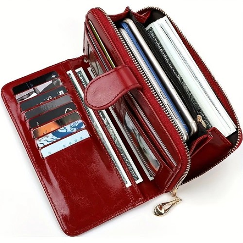 Ladies leather wallet long - ladies,