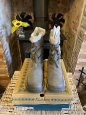 Skechers Orignals Grand Jam Suede Leather Grey Winter Snow Boots UK 7