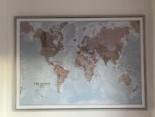IKEA Executive World Wall Map Political | Large Framed Print H100 x W140 x D3 cm