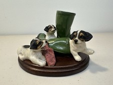 The Leonardo Collection Jack Russell Puppies with Wellington Boots Trio