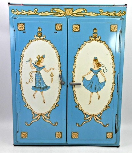 Vtg metal doll wardrobe - wardrobe, by