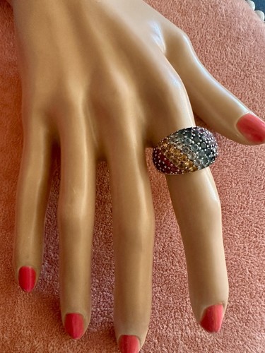 Vintage rainbow gemstone ring - rainbow,