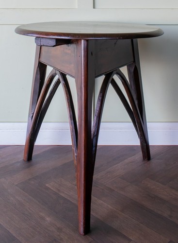 19thc mahogany gothic support - 19thc.,