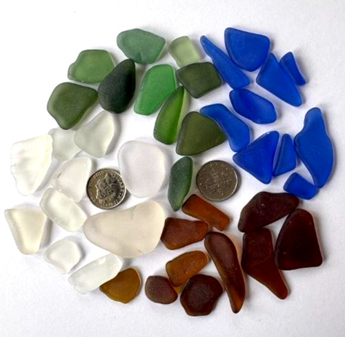 Large mixed sea glass - glass, 40