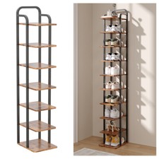 Tall narrow shoe rack wooden