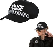 Adult Black Police Baseball