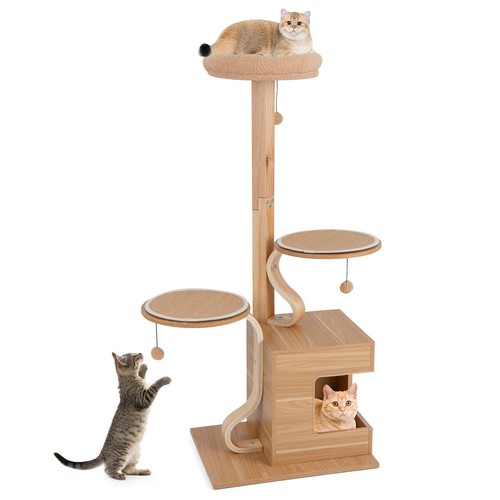 Wooden cat tree - 129cm,