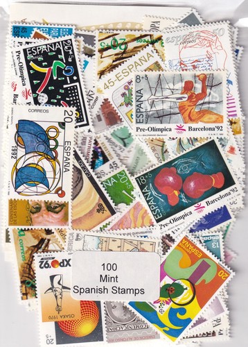 100 mint spanish stamps - 100,