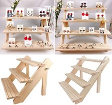 Jewellery Display Stand Wooden Rack Stand Earring Stall Stand Shelf 3/4 Tier
