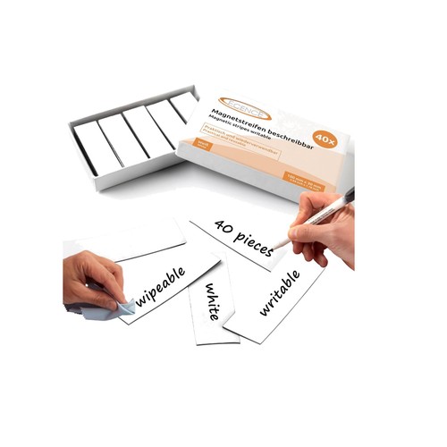 White magnetic labels 100x30mm - white,