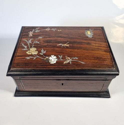 Antique rosewood jewellery box - rosewood,