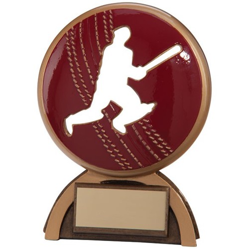 Silhoutte cricket trophy - trophy, red