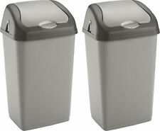 2X PLASTIC SWING TOP BIN 35L