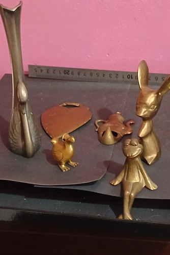Vintage solid brass - x6,