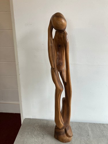 Large wooden carved female - wooden,