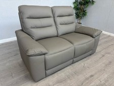 Oak Furniture Land Carter Grey Leather 2 Seater Sofa,  - RRP £1349