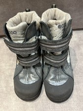 Ecco White & Silver Snow Boots/Moon Boots Kids Size UK 8.5 EU 26