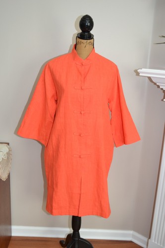 Prajna coral orange linen - coral,