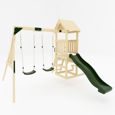Garden wooden swing set with - garden,