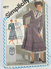 1980s Simplicity 5754 Gunne Sax Prairie Skirt Petticoat Top Pattern Sz 12 UNCUT