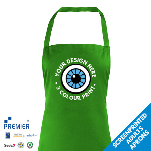 Screen printed apron colour - apron, 3