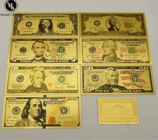 Gold foil american bank notes - gold,